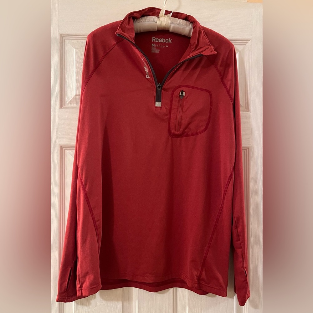 Reebok Crimson Quarter-Zip Long Sleeve Athletic Pullover